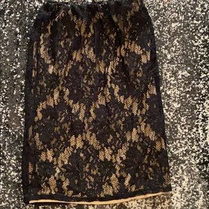 Lace skirt medium length pencil skirt